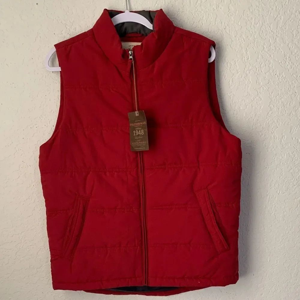 NWT Weatherproof Vintage Women’s Pomegranate Vest Full Zip Pockets Size M